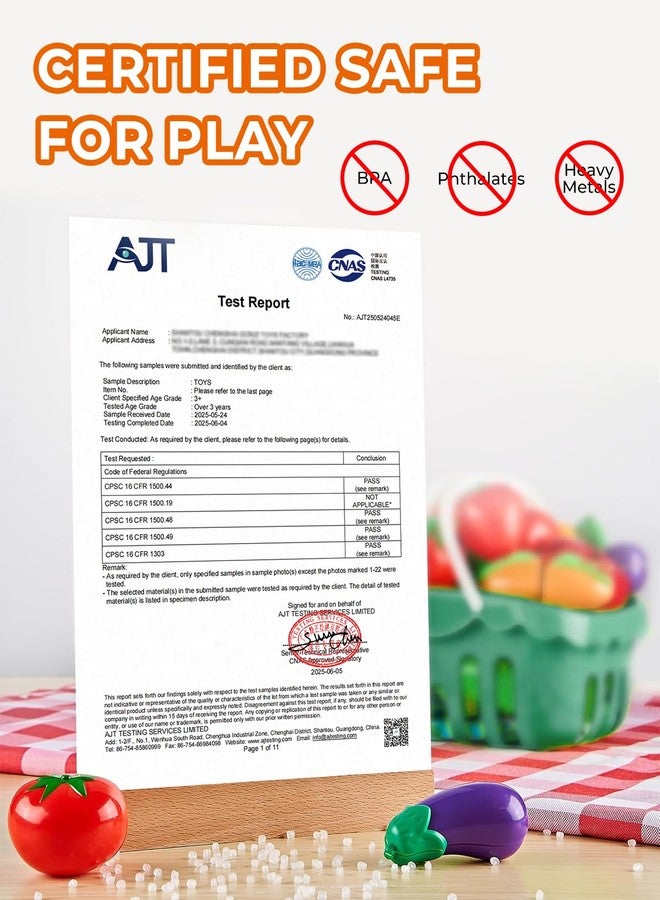 Fiderix 120 PCS Safe Durable Play Food Set for Kids Kitchen with Fruits, Veggies, Meat, 2 Baskets and Mat - Educational Pretend Toys for Boys and Girls Ages 3 4 5, Perfect Christmas and Birthday Gift - Image 5
